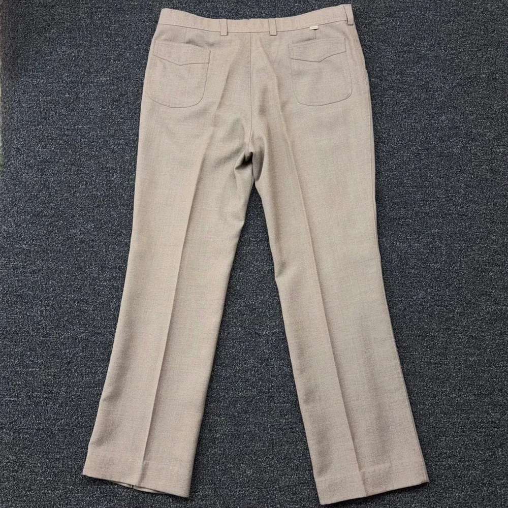 Vintage Levis Sportswear Classics Mens Tan Wool‎ Blend Trousers Made in UK 38x34